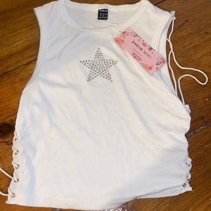 Rhinestone Shein Crop-top